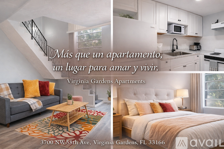 A well-lit, spacious apartment with a staircase, a kitchen, and a bedroom.