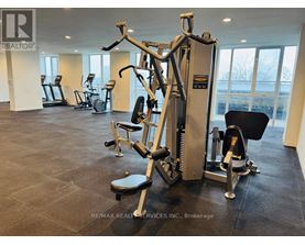 A gym with a row of treadmills and a row of stationary bikes.
