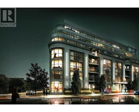 A modern building with a curved facade is depicted in the image.