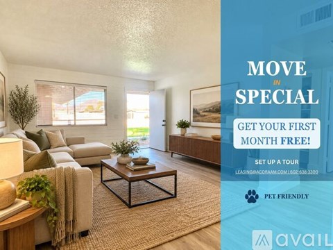 A modern kitchen with a special move in offer.