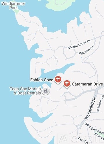 A map shows a red marker at the location of Fahleh Cove.