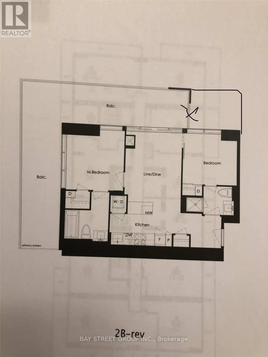 A black and white image of a floor plan for a property at 2B-rey, Bay Street, Goulburn, Brokerage.