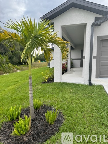 A house with a palm tree in front of it.