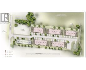 A map of a residential area with street names and house numbers.