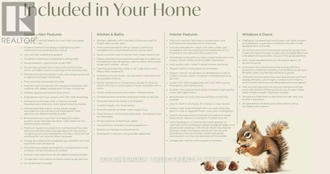 A real estate advertisement detailing the features of a property including kitchen, baths, interior, and windows & doors.