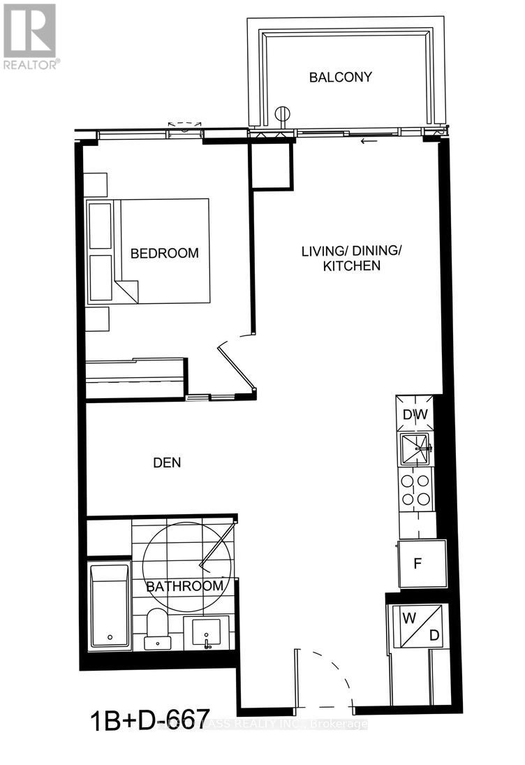A black and white image of a floor plan for an apartment.