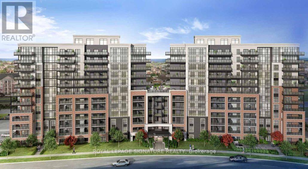 A rendering of a multi-story residential building with the logo "REALTOR" on the top left corner.
