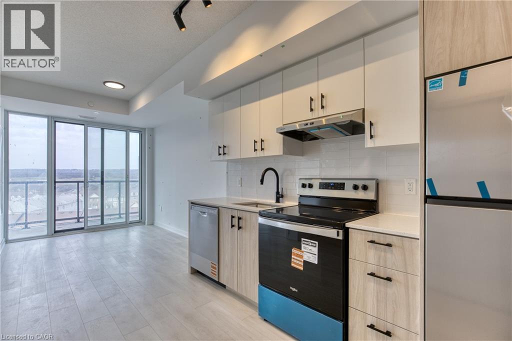 A modern kitchen with a stove top oven and a dishwasher.