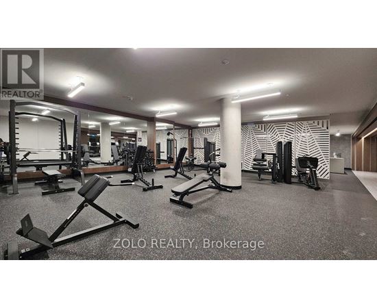 A gym with a variety of equipment is labeled ZOLO REALTY, Brokerage.
