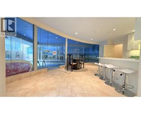 A realtor's office with a bar area.