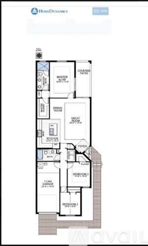 A floor plan of a HomeDynamics product shows a living room, two bedrooms, a bathroom, and a laundry area.