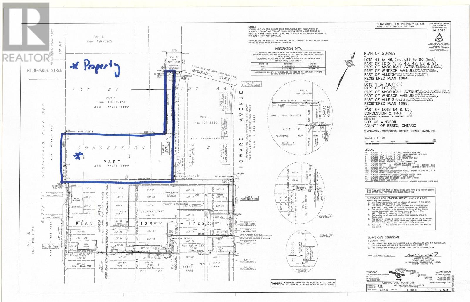 A blue line is drawn on a realtor's floor plan.