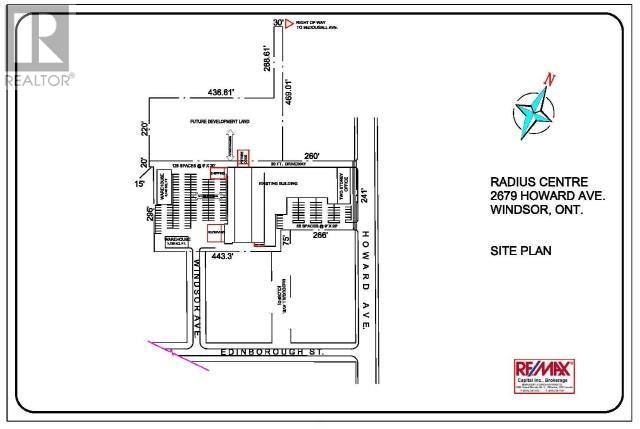 A site plan for a property at 2679 Howard Ave. in Windsor, Ontario.