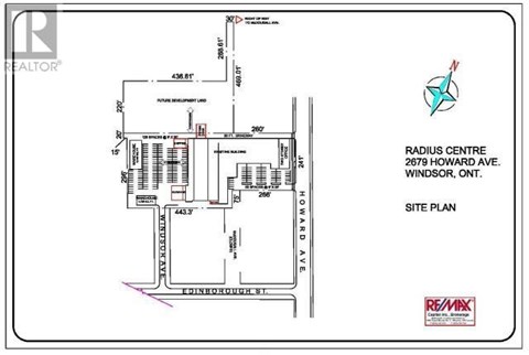 A site plan for a property at 2679 Howard Ave. in Windsor, Ontario.