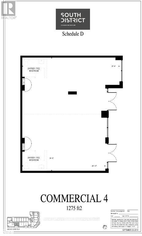 A floor plan for a commercial building is titled Schedule D.