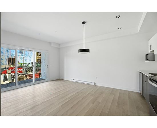 A room with a wooden floor and a ceiling light.