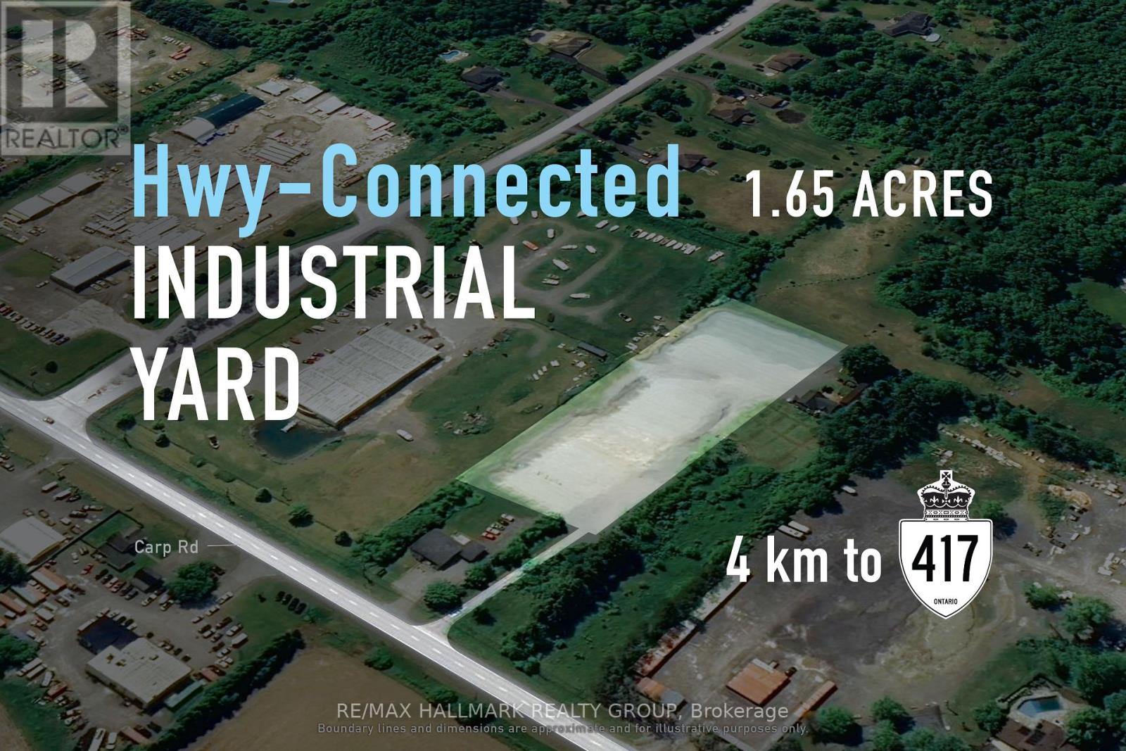 An aerial view of a 1.65 acres industrial yard.