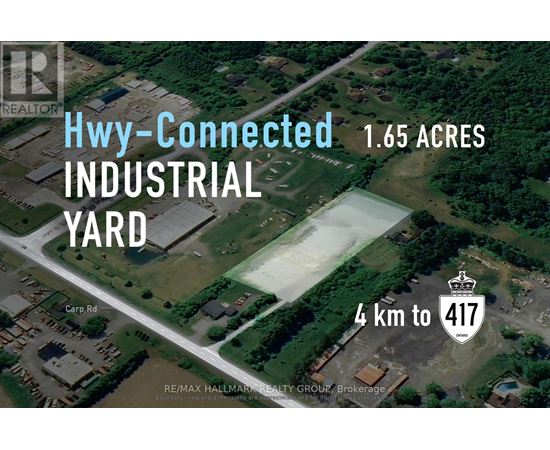 An aerial view of a 1.65 acres industrial yard.