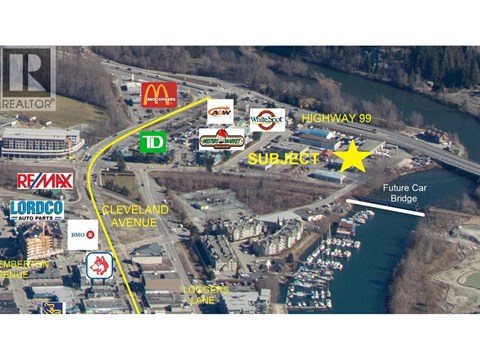 A map shows a future car bridge over a body of water.