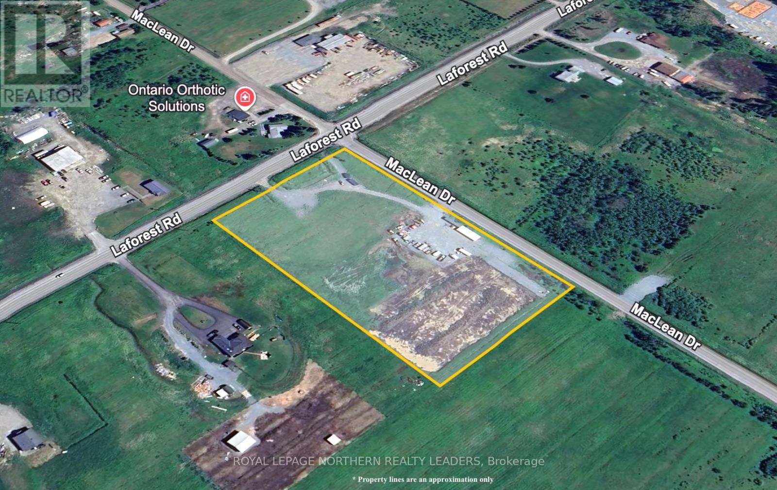 A map shows a yellow box around a property at the intersection of Lufras and Mackenzie roads.