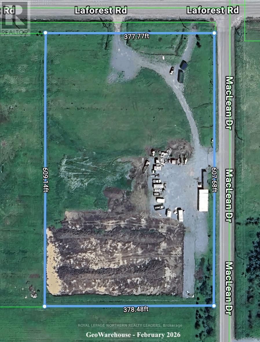 A map shows a property at the intersection of Laforest Rd and Maclean Dr.