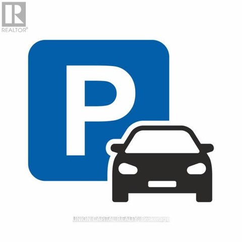 A blue square with a white letter P and a black car.