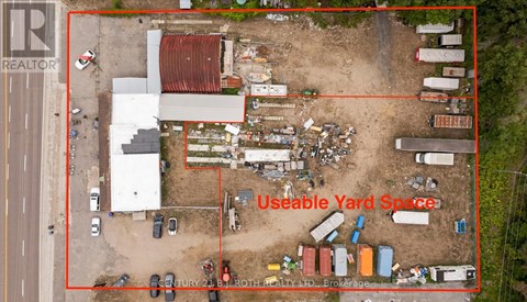 An aerial view of a property with a sign that says "Useable Yard Space".