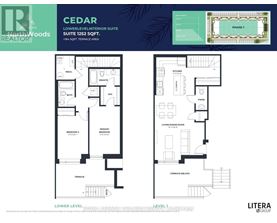 A floor plan for a Cedar Lower Level Exterior Suite is shown.