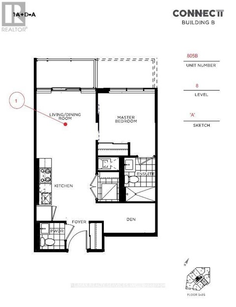 A floor plan for a Connect Building B shows a living/dining room, kitchen, and foyer.