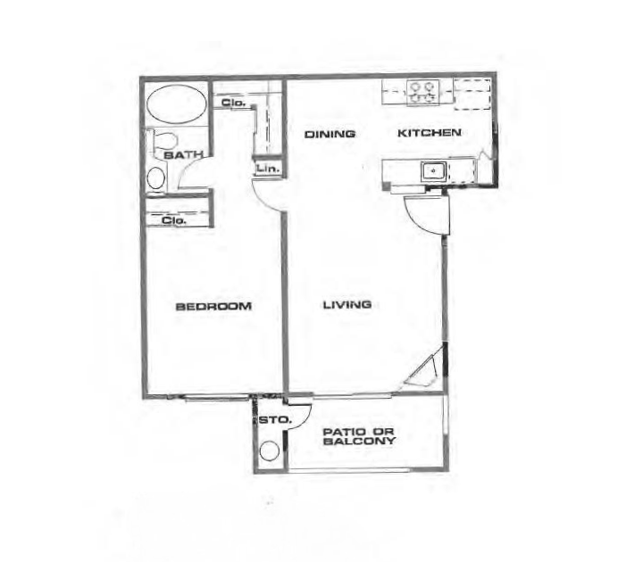 1BR, 1 BA