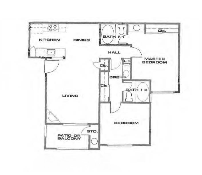 2BR, 2 BA