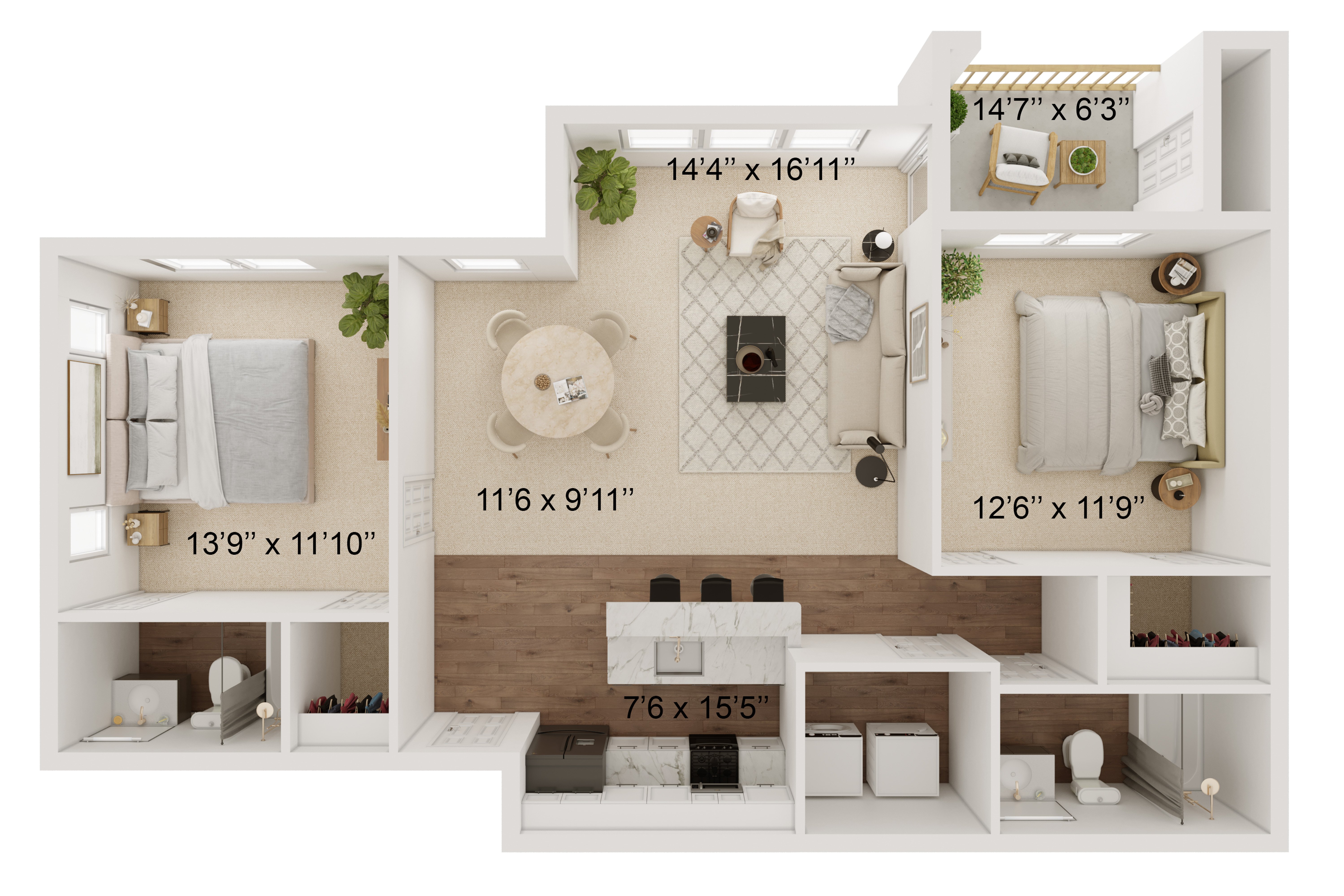 Watermill B2BR3 Floorplan
