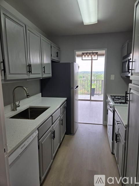 A kitchen with white cabinets and a sink.