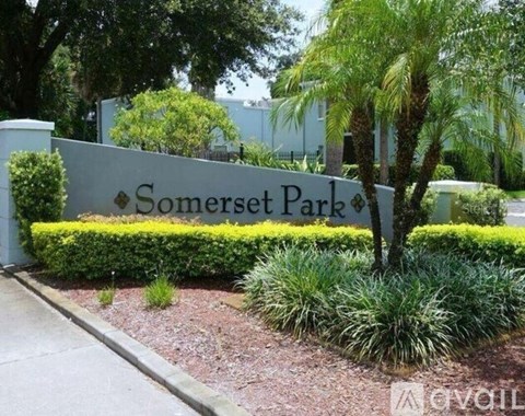 Somerset Park sign in front of a building.