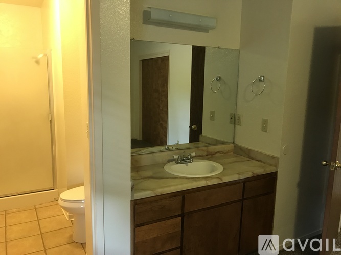 A bathroom with a sink, mirror, and toilet.