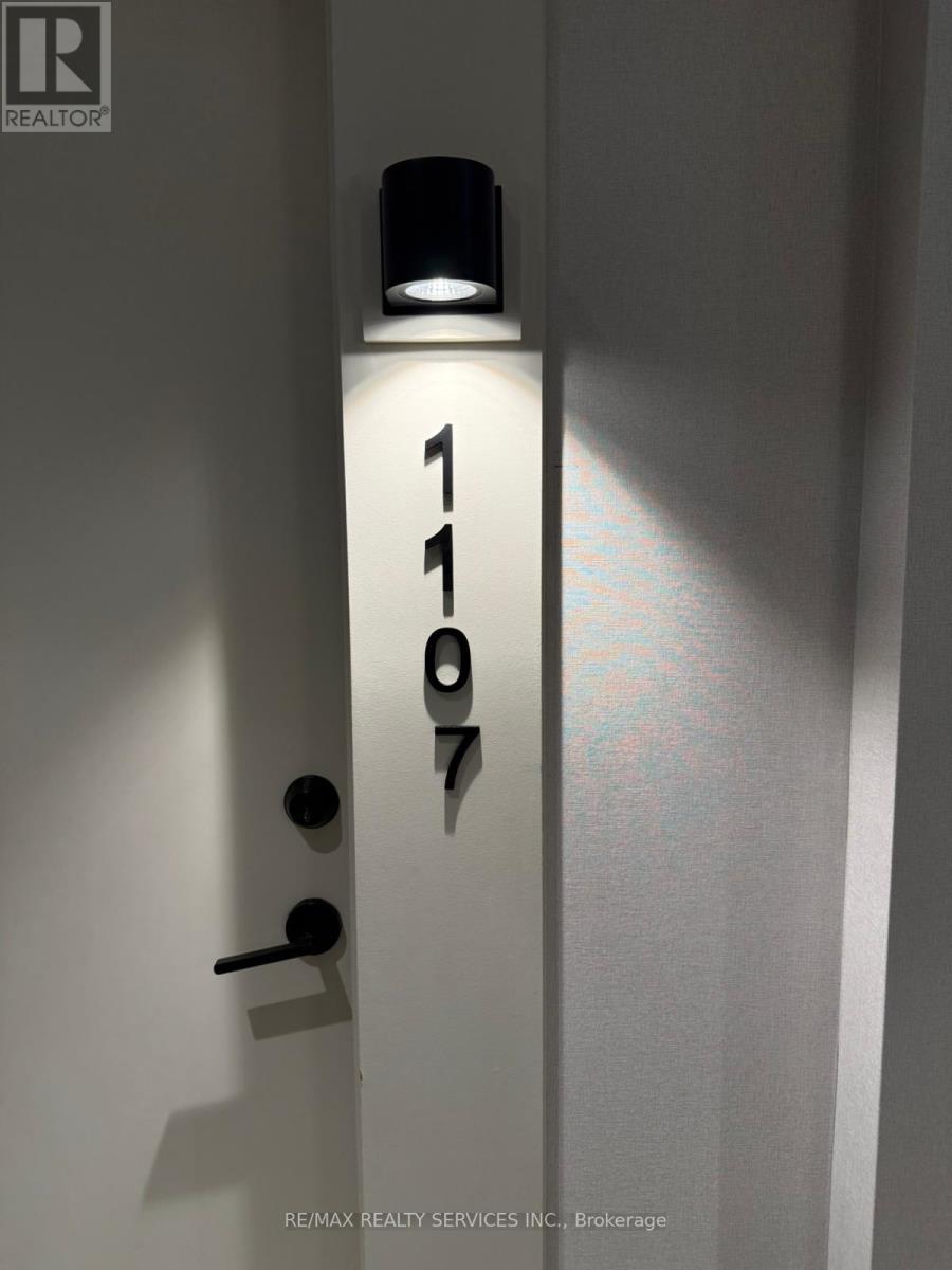 A door with a number 1107 on it.