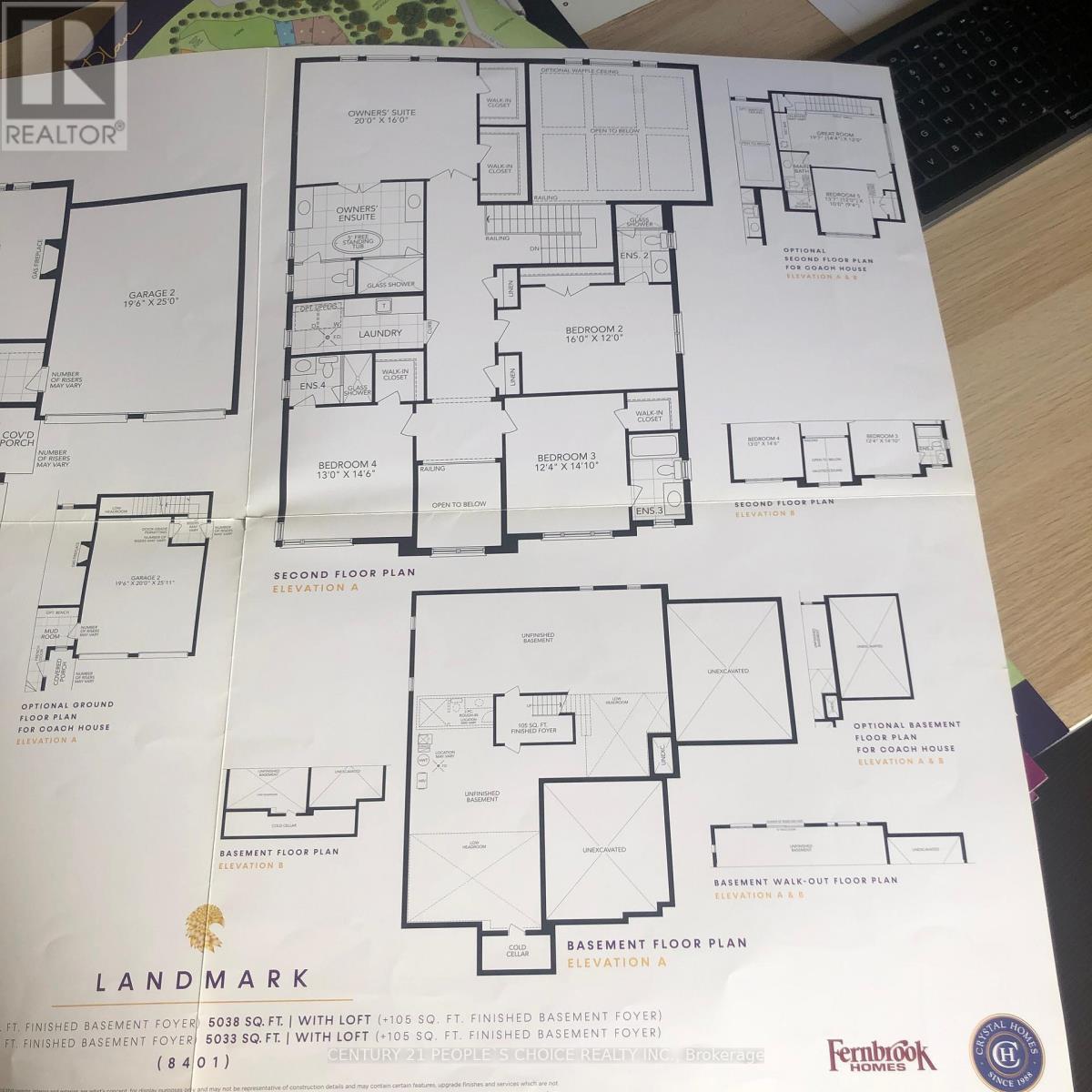 A real estate company's brochure showing floor plans for a landmark property.