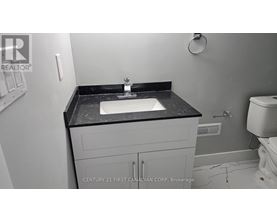 A bathroom with a sink and toilet.