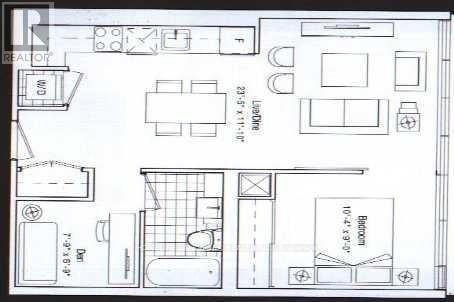 A floor plan of a two-bedroom apartment with dimensions.