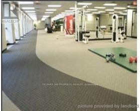 A gym with a variety of equipment including treadmills, weights and exercise machines.