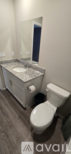 A bathroom with a toilet and a sink.