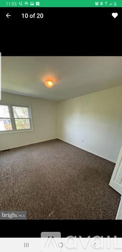 A room with a carpeted floor and a window.
