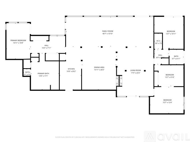 A floor plan of a house with a living room, dining room, kitchen, and multiple bedrooms.