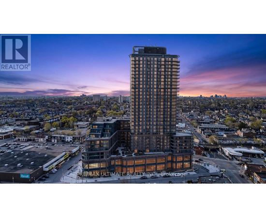 A tall building with a sign that reads "REMAX ULTIMATE REALTY INC." is the focal point of the image.