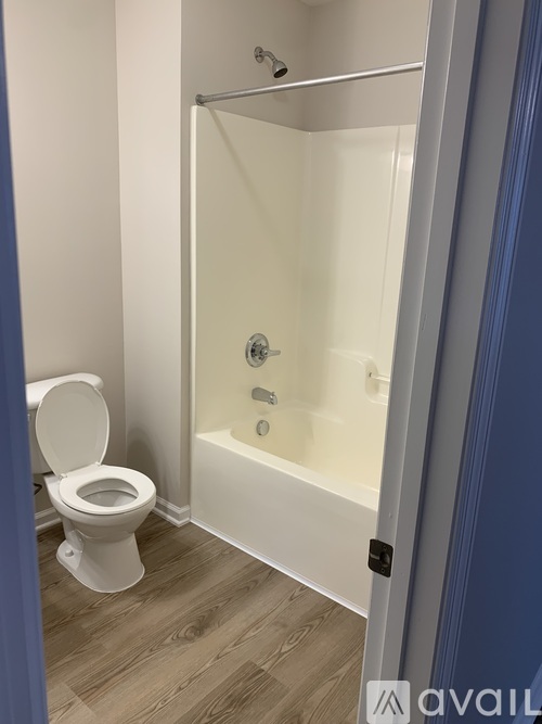 A white toilet is next to a walk-in shower.