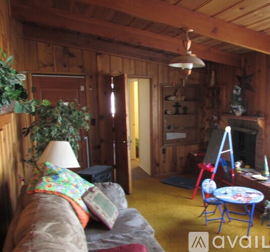 A living room with a couch, a chair, a lamp, and a plant.