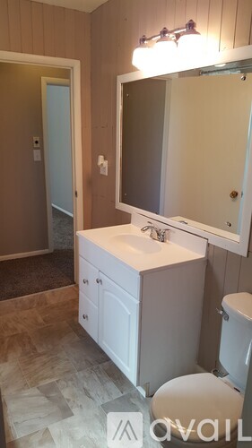 A bathroom with a sink, mirror, and toilet.