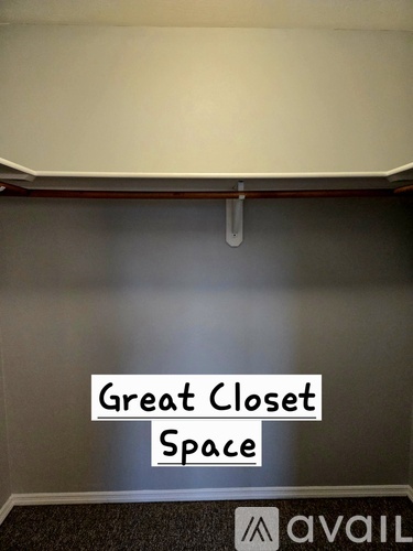 A sign that says "Great Closet Space" is on the wall.