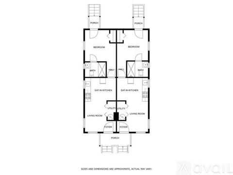 A floor plan of a two-story house with labeled rooms.