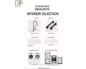 A page from a catalogue showing a selection of interior items for Fanshawe Heights.